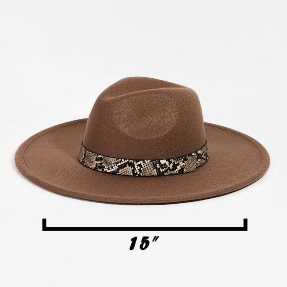 Felt Snake Print Band Fedora - Picture 2 of 2
